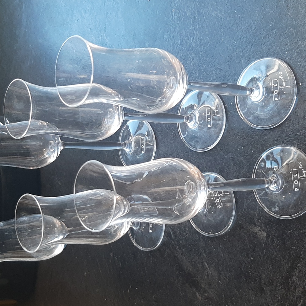 6️⃣POLI GRAPPA Crystal Clear Glass Stemware Set